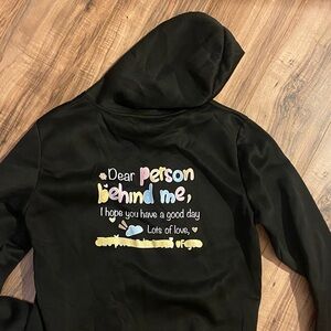 Black Hoodie with Colorful Text
